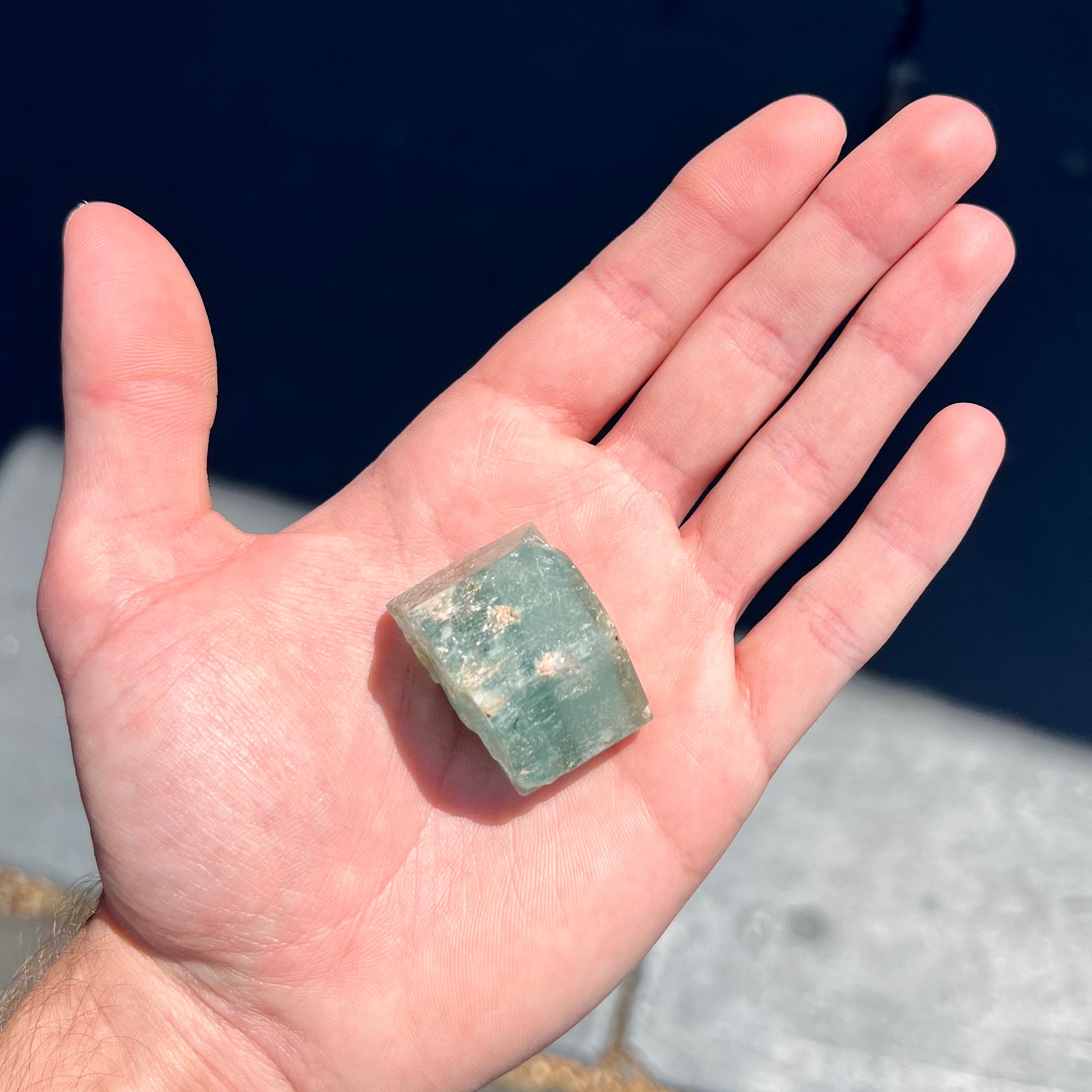 A light greenish blue aquamarine crystal from Brazil.