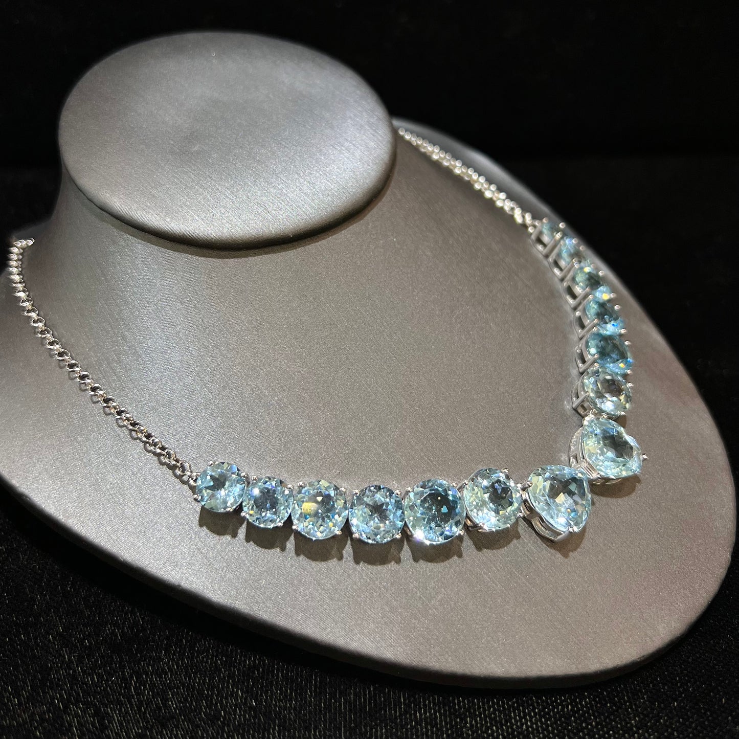 Blue Topaz & Zircon Necklace | Sterling Silver