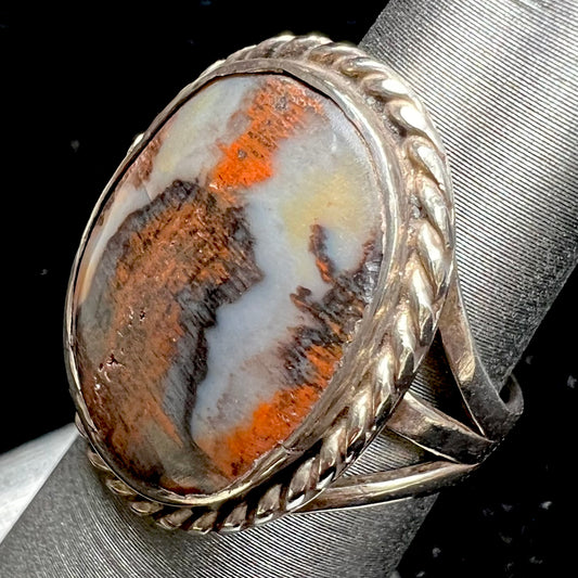 Plume Agate Ring | Sterling Silver