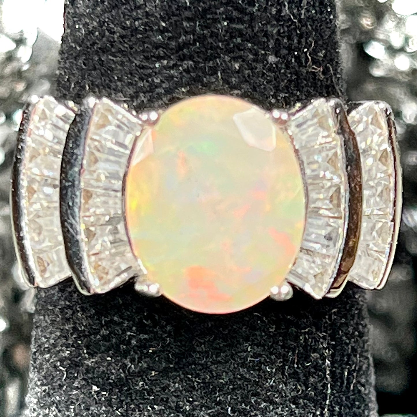 Jenny | Sterling Silver Faceted Ethiopian Fire Opal Ring