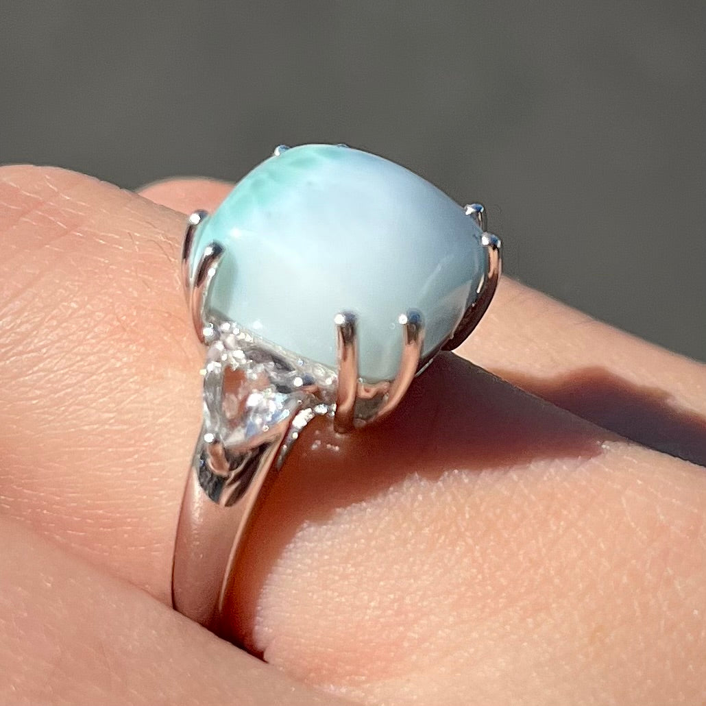 Sterling Silver Blue Sapphire & White Topaz Ring | Charm Diamond Centres