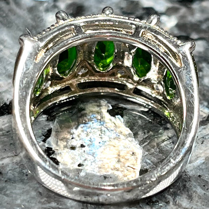 Chrome Diopside & CZ Ring | Sterling Silver