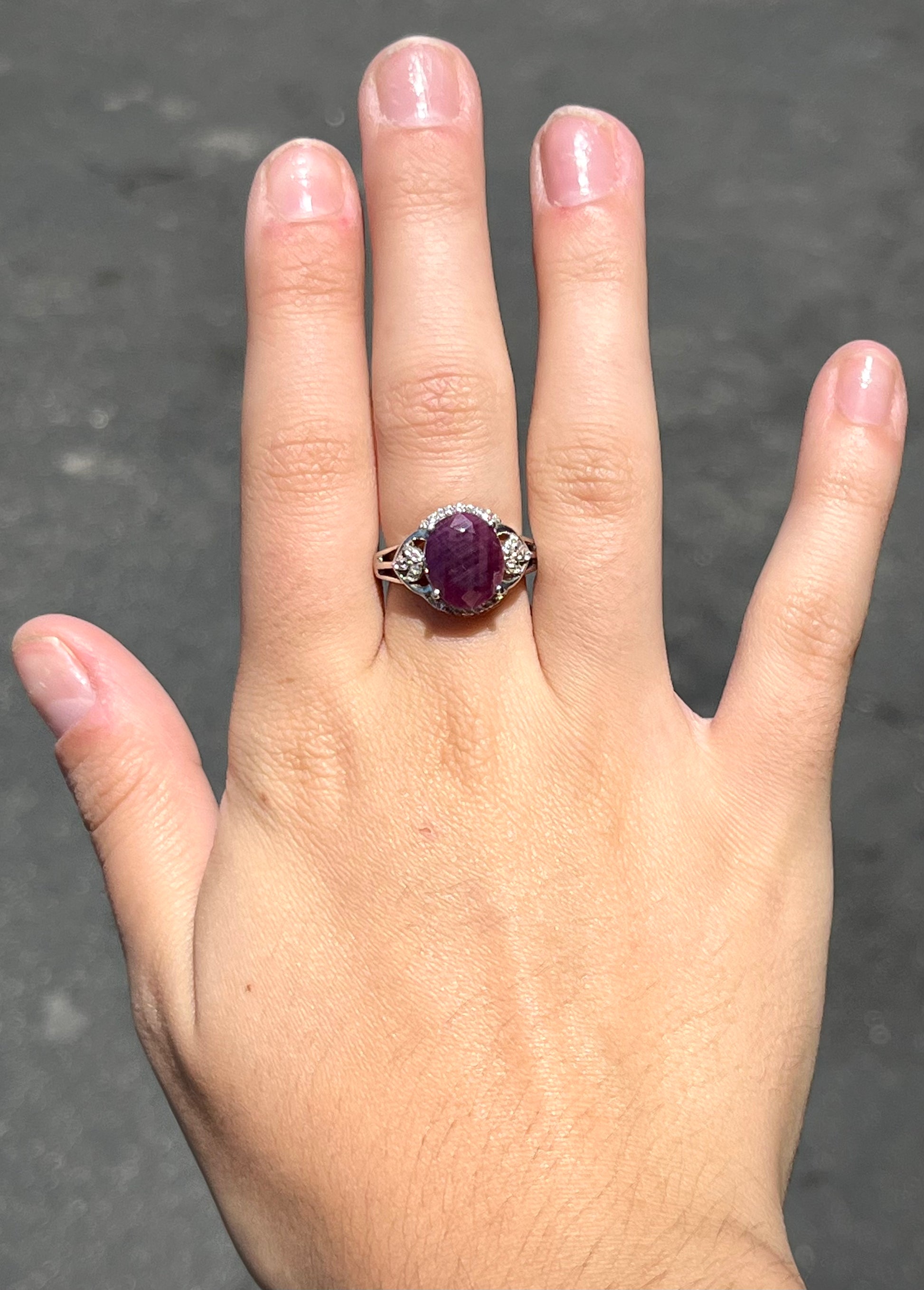 Natural Ruby CZ Accent Ring Burton s Burton s Gems and Opals