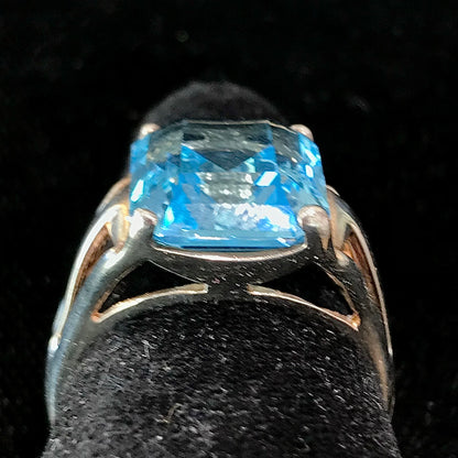 Emerald Cut Topaz Ring | Sterling Silver