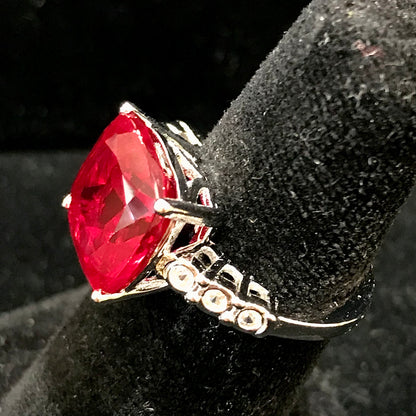 Classic Style Lab Created Ruby Ring | Sterling Silver