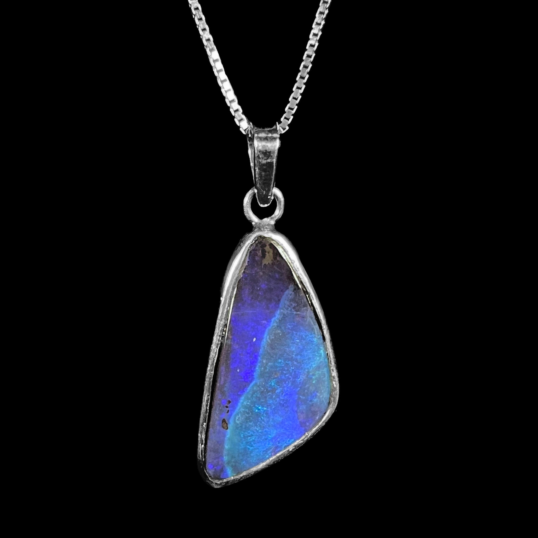 Lightning Ridge Black Opal & Diamond Necklace | Burton's – Burton's Gems  and Opals