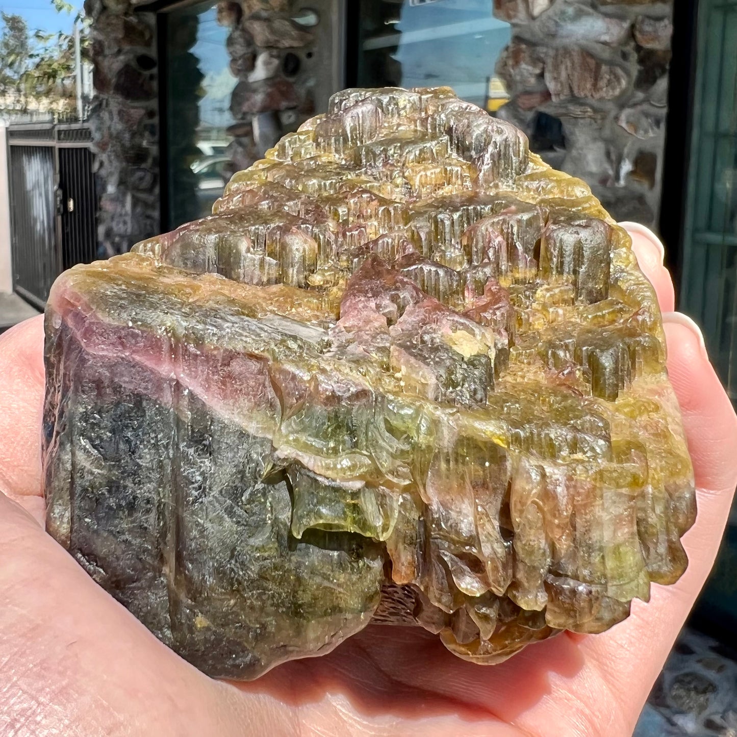 Liddicoatite watermelon tourmaline crystals from Vietnam.