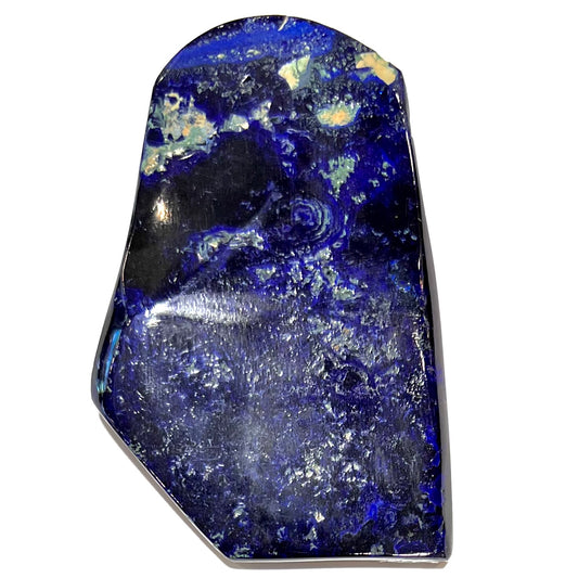 A polished piece of deep royal blue azurite.