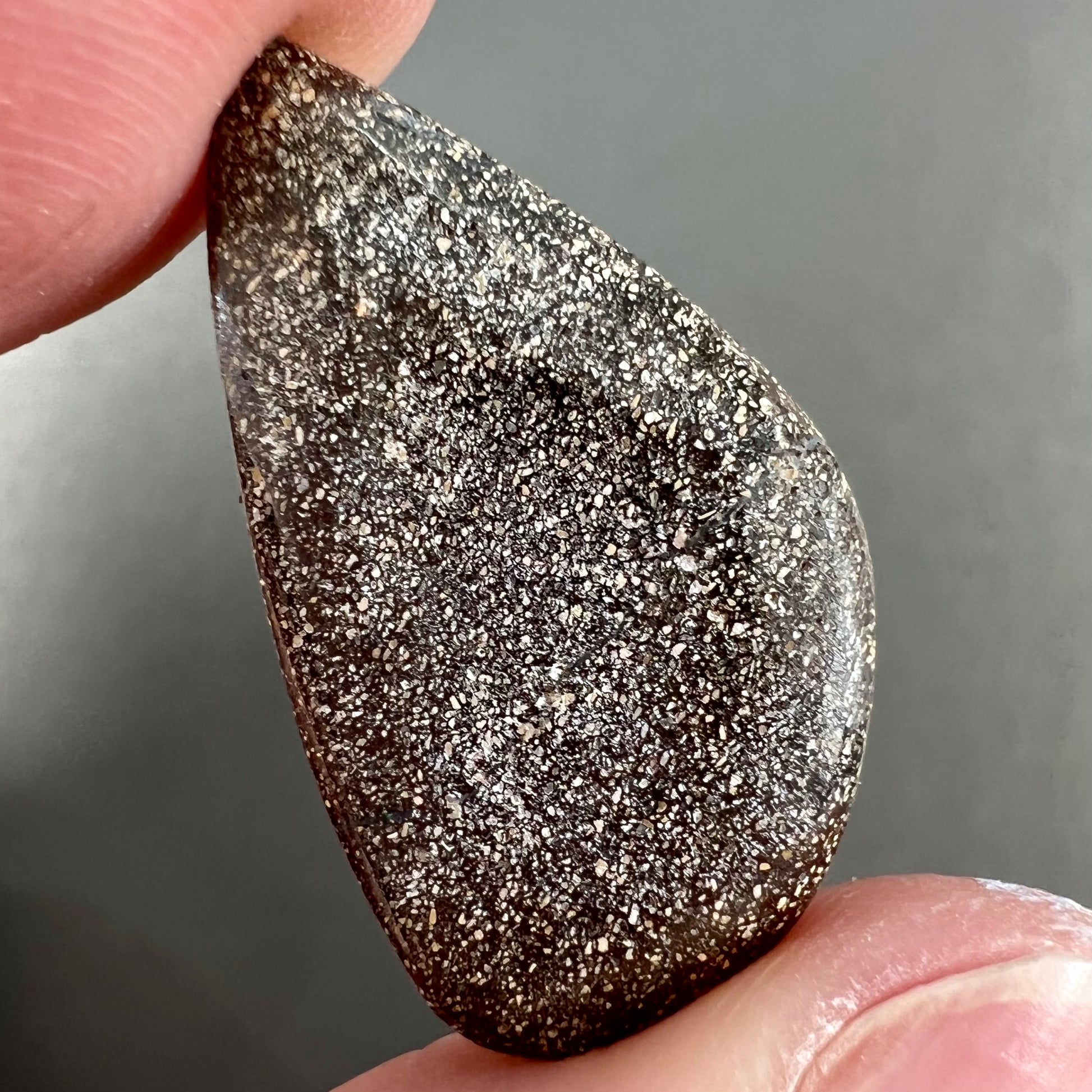 A loose Australian boulder opal stone from Quilpie, Australia.
