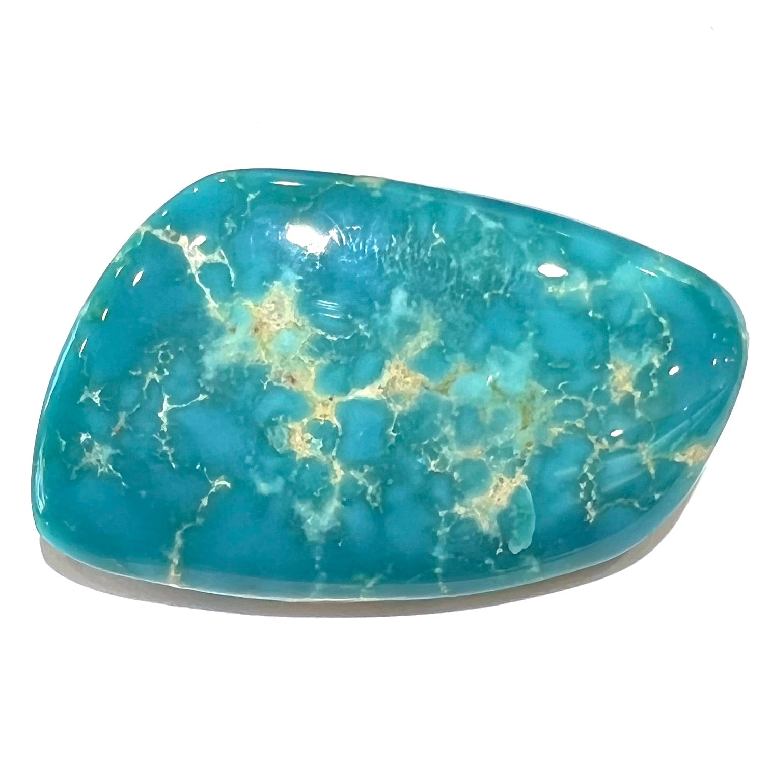 Loose blue turquoise stone from Fox Turquoise Mine in Lander County, Nevada.