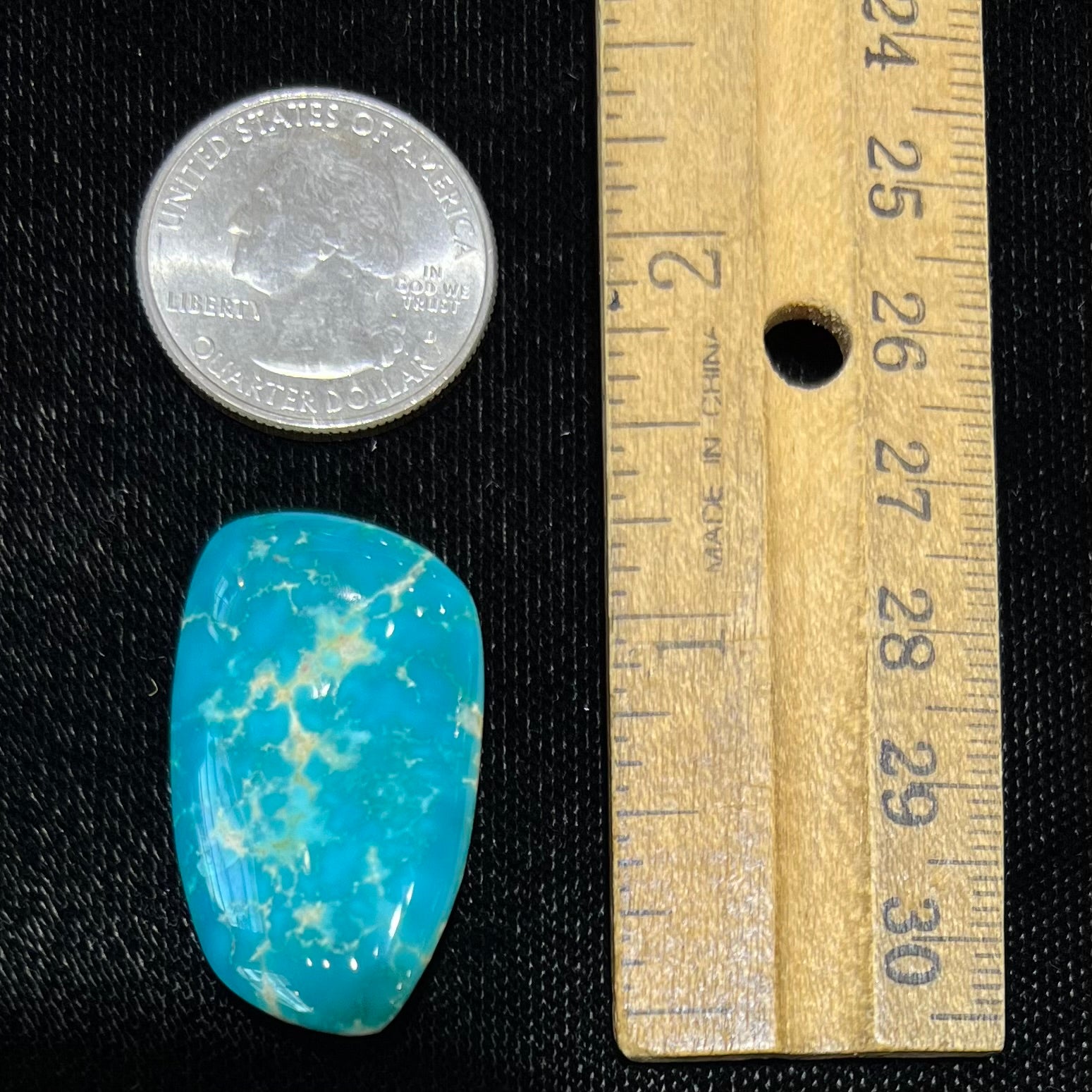 Loose blue turquoise stone from Fox Turquoise Mine in Lander County, Nevada.