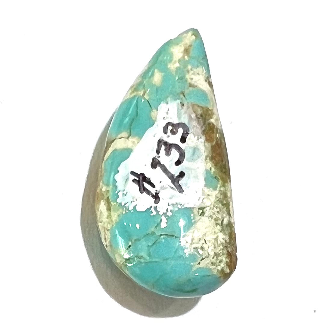 Loose blue turquoise stone from the Fox Mine in Lander County, Nevada.