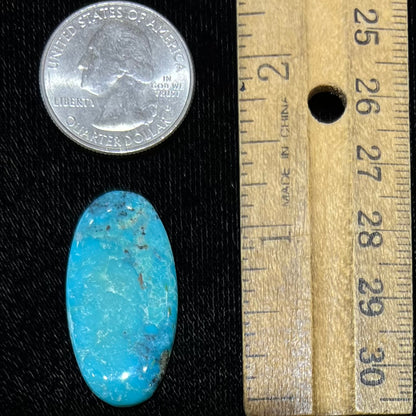 One loose oval cut blue turquoise stone from Bisbee, Arizona.