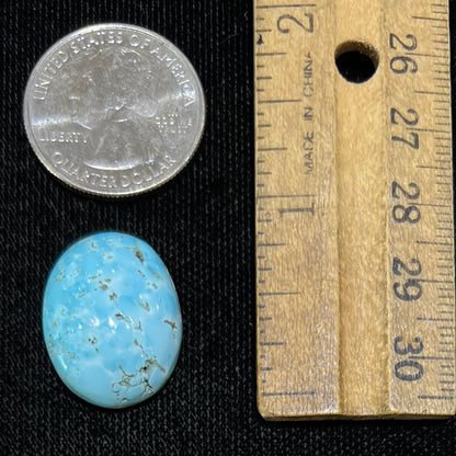 A loose oval cut turquoise cabochon from the Sleeping Beauty Mine in Arizona.