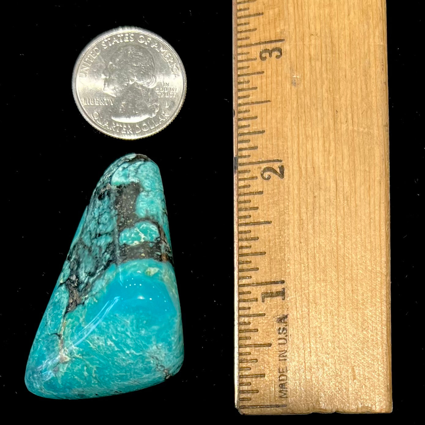 Loose polished Valley Blue turquoise stone.