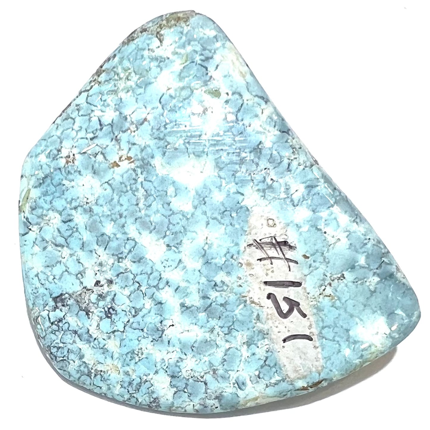 Loose light blue turquoise stone with gray matrix from Baja California, Mexico.