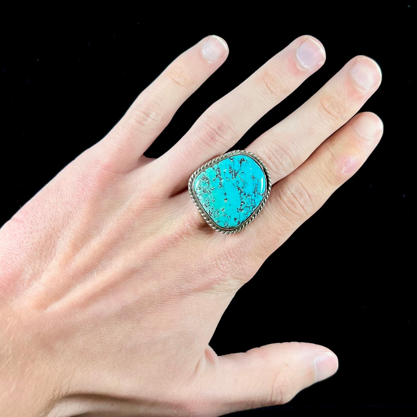 “Sam Piaso” Zuni Turquoise Ring | Sterling Silver | Estate