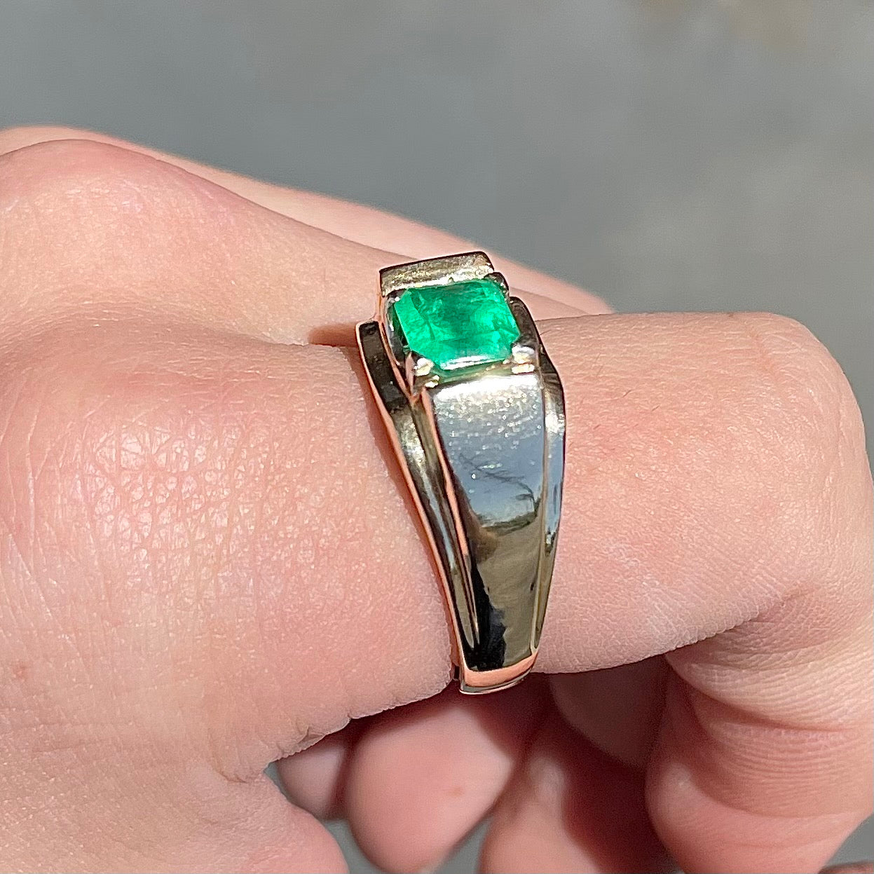 Emerald Men's Ring | 14kt