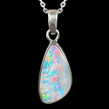 Amy | 1.36ct Crystal Opal Necklace in Sterling Silver
