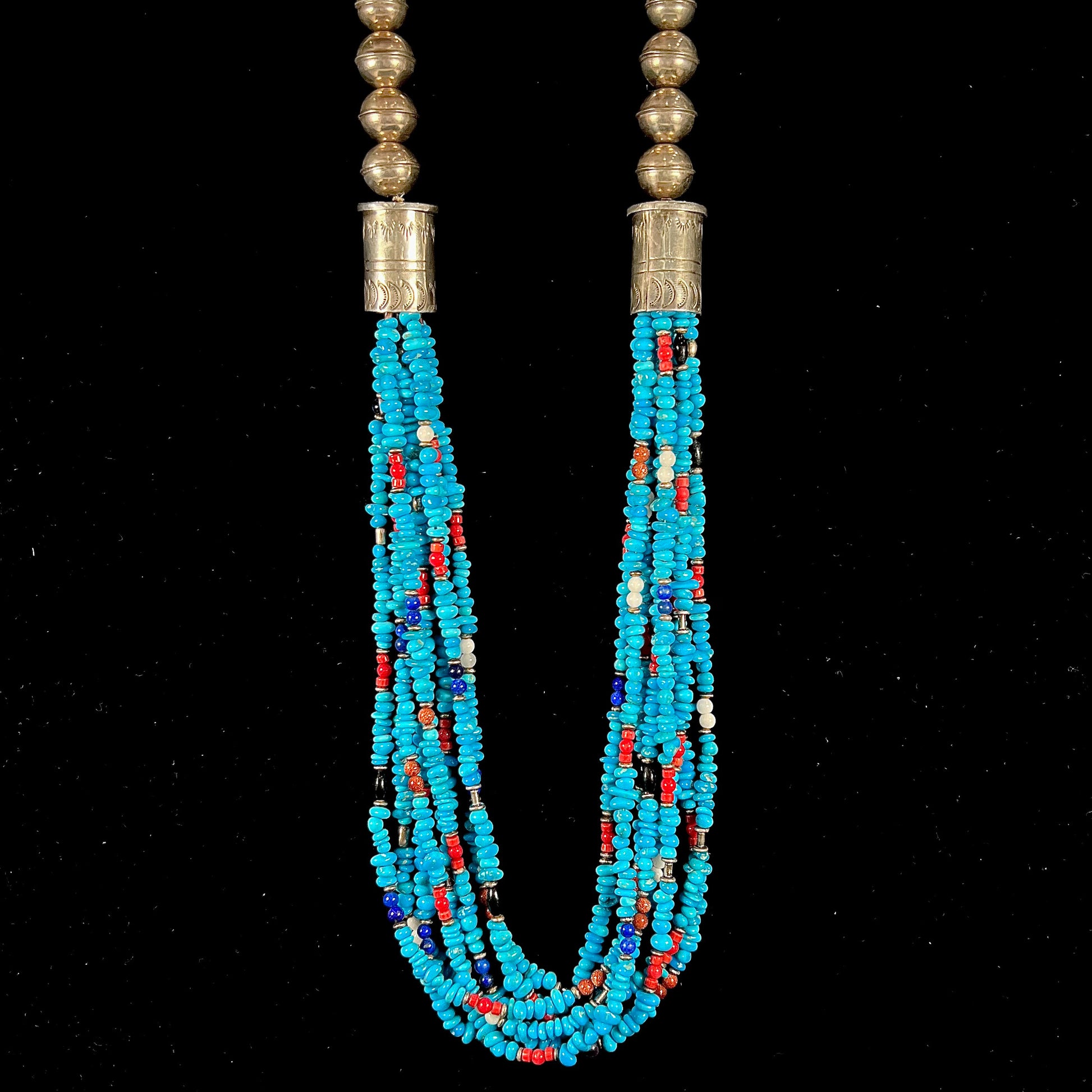 Multi-Strand Navajo Turquoise Bead Necklace, c.1980's