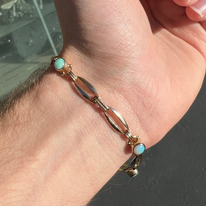 7.5" Crystal Opal Tennis Bracelet | 10kt | Estate