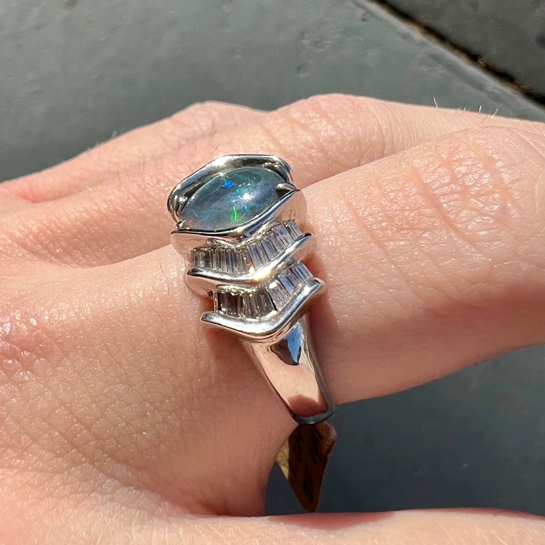 Opal baguette ring clearance