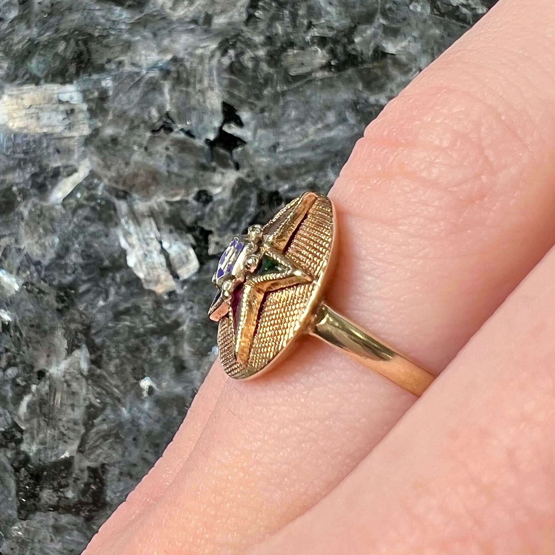 Vintage Order of the Eastern Star Ring, Burton's