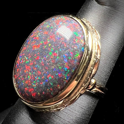 Raquel | Andamooka Sugar Opal Solitaire Ring in 14kt Gold