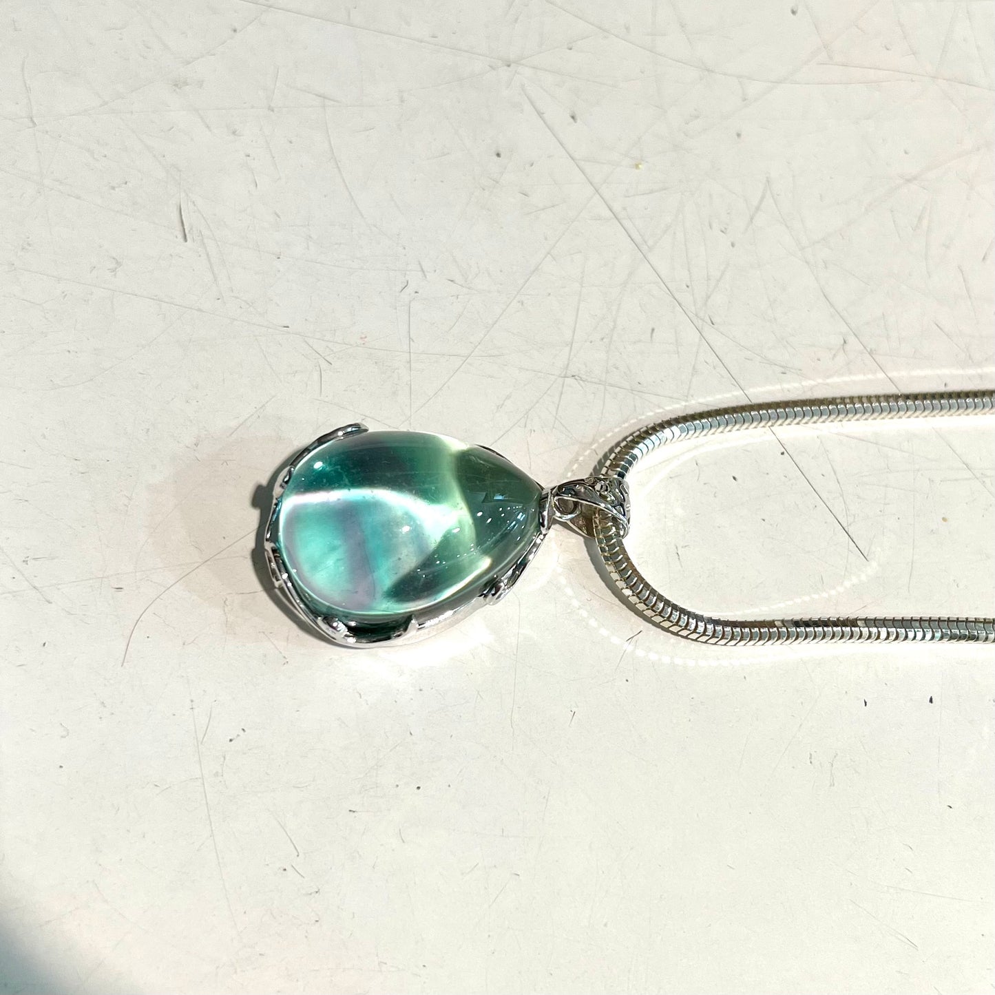 Fluorite Pendant | Sterling Silver | Chain Included