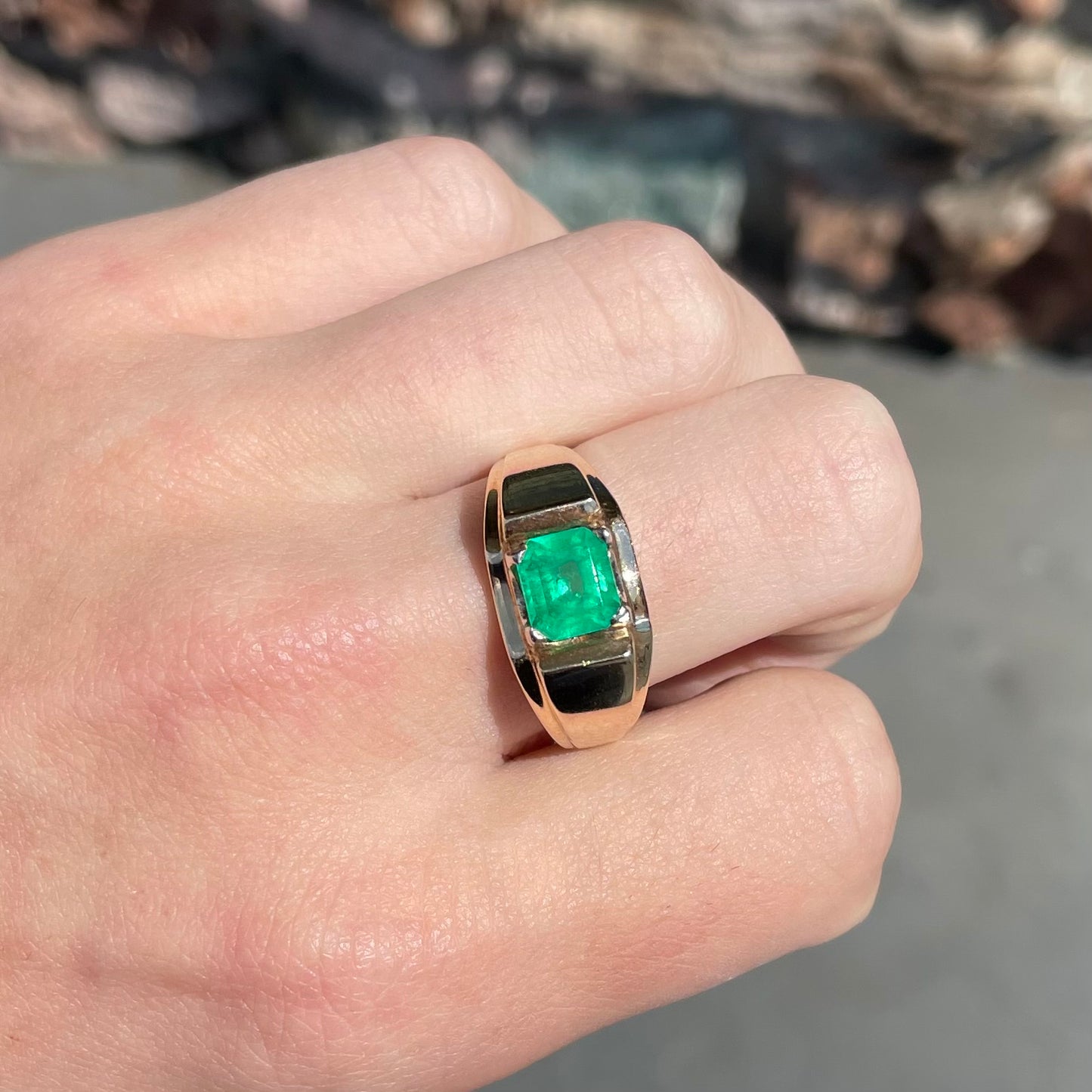Emerald Men's Ring | 14kt