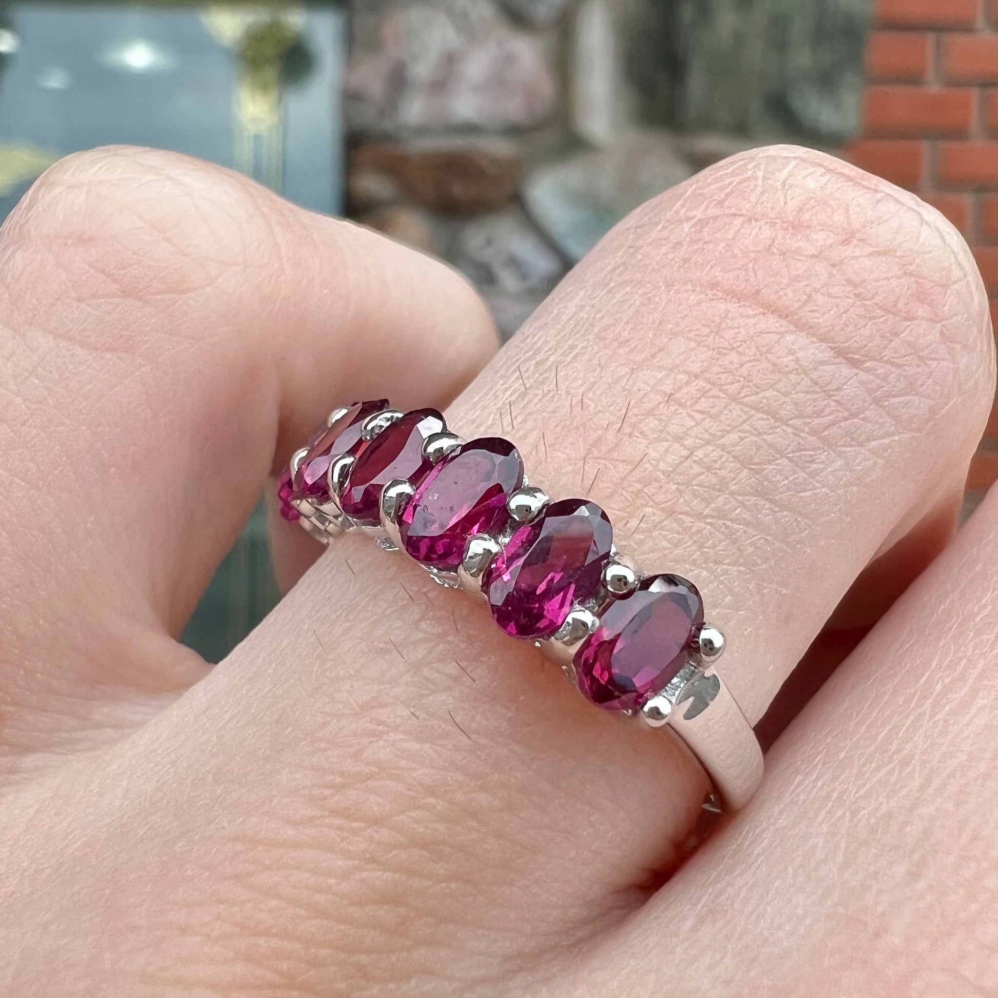 Purple Rhodolite Garnet Stackable Ring