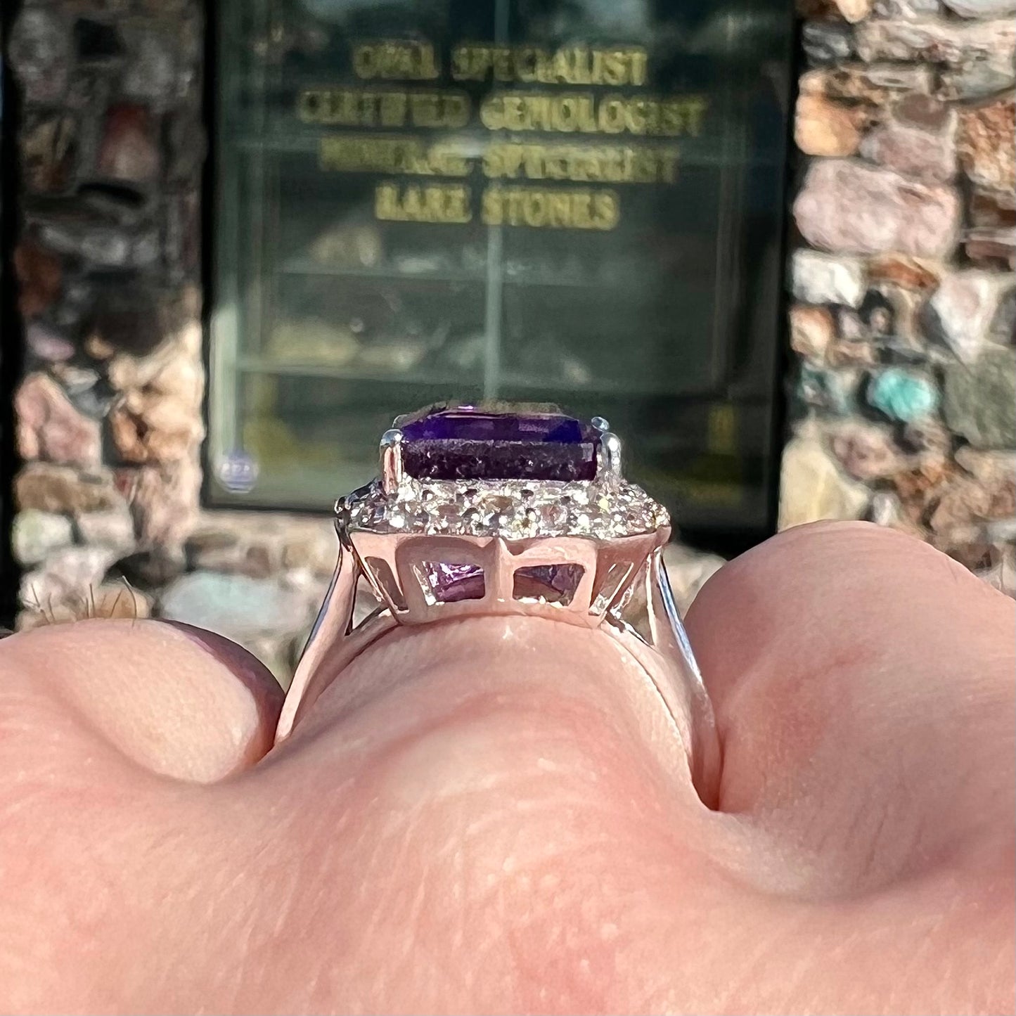 Amethyst & CZ Ring | Sterling Silver