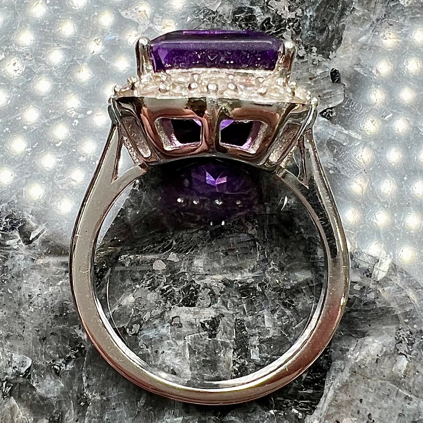Amethyst & CZ Ring | Sterling Silver