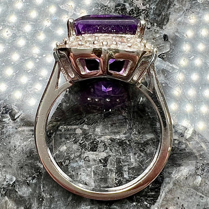 Amethyst & CZ Ring | Sterling Silver