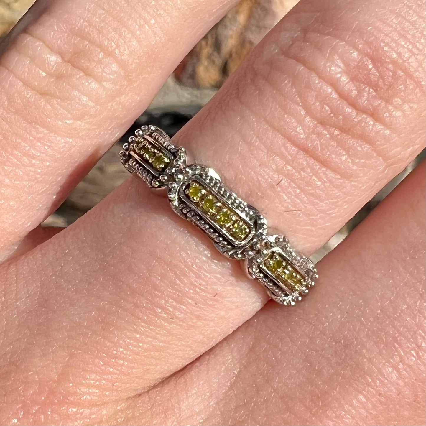 Yellow Diamond Band | Sterling Silver