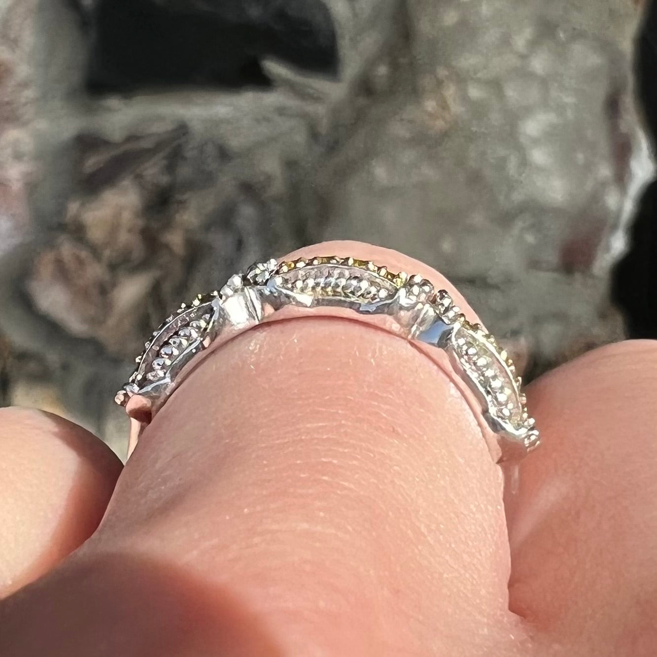 Yellow Diamond Band | Sterling Silver