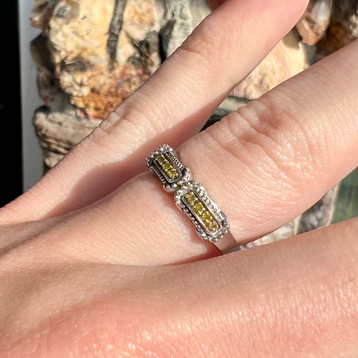 Yellow Diamond Band | Sterling Silver