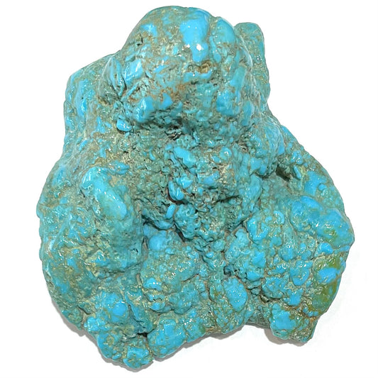 A loose, slightly polished natural turquoise nugget from Sleeping Beauty Mine, Arizona.