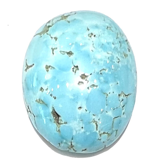 A loose oval cut turquoise cabochon from the Sleeping Beauty Mine in Arizona.