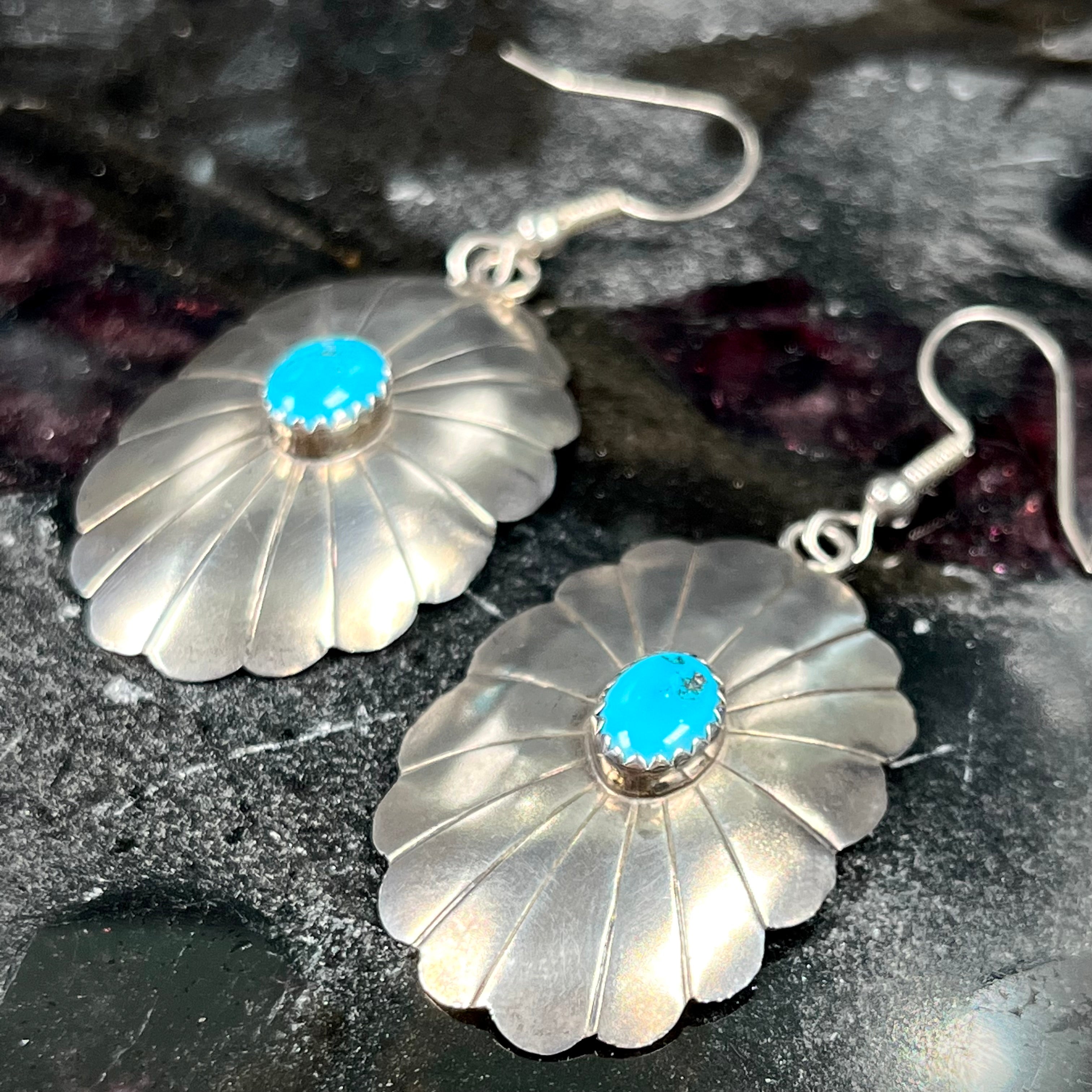Victorian Turquoise And Seed Pearl Grape Leaf Earrings