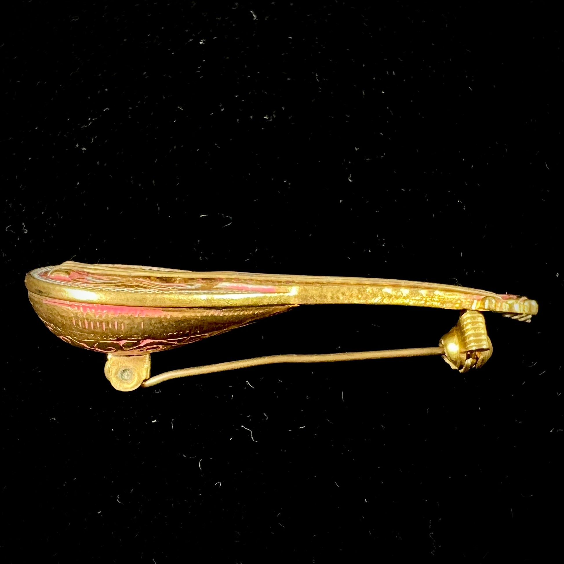 A gold filled mandolin brooch.  The back of the pin is stamped "SPAIN."