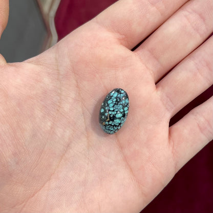 A black spiderweb turquoise stone from Nevada.