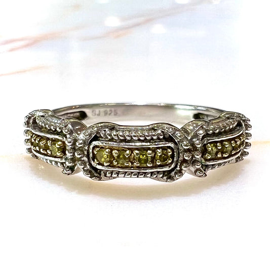 Yellow Diamond Band | Sterling Silver