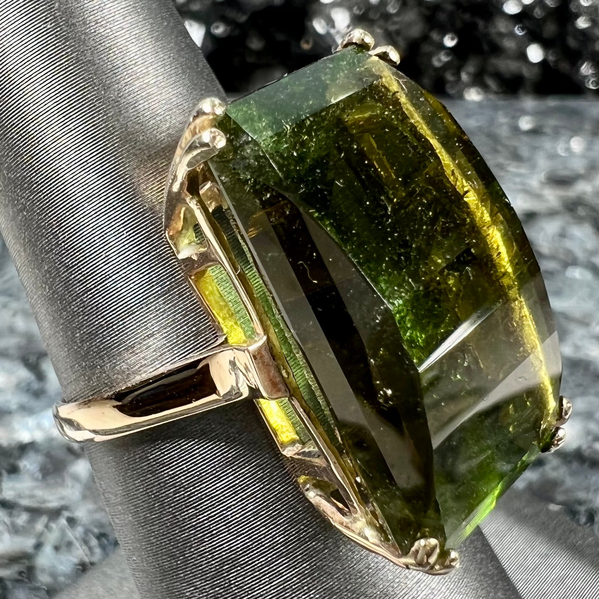Burton's Men's Green Tourmaline Diamond Ring
