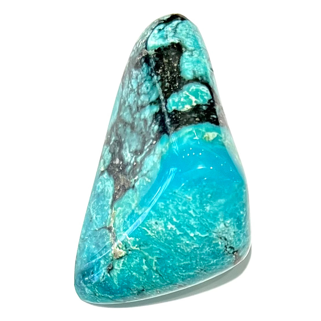 Loose polished Valley Blue turquoise stone.