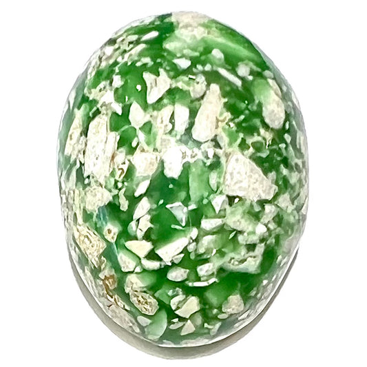 A loose green variscite cabochon from Utah, USA.