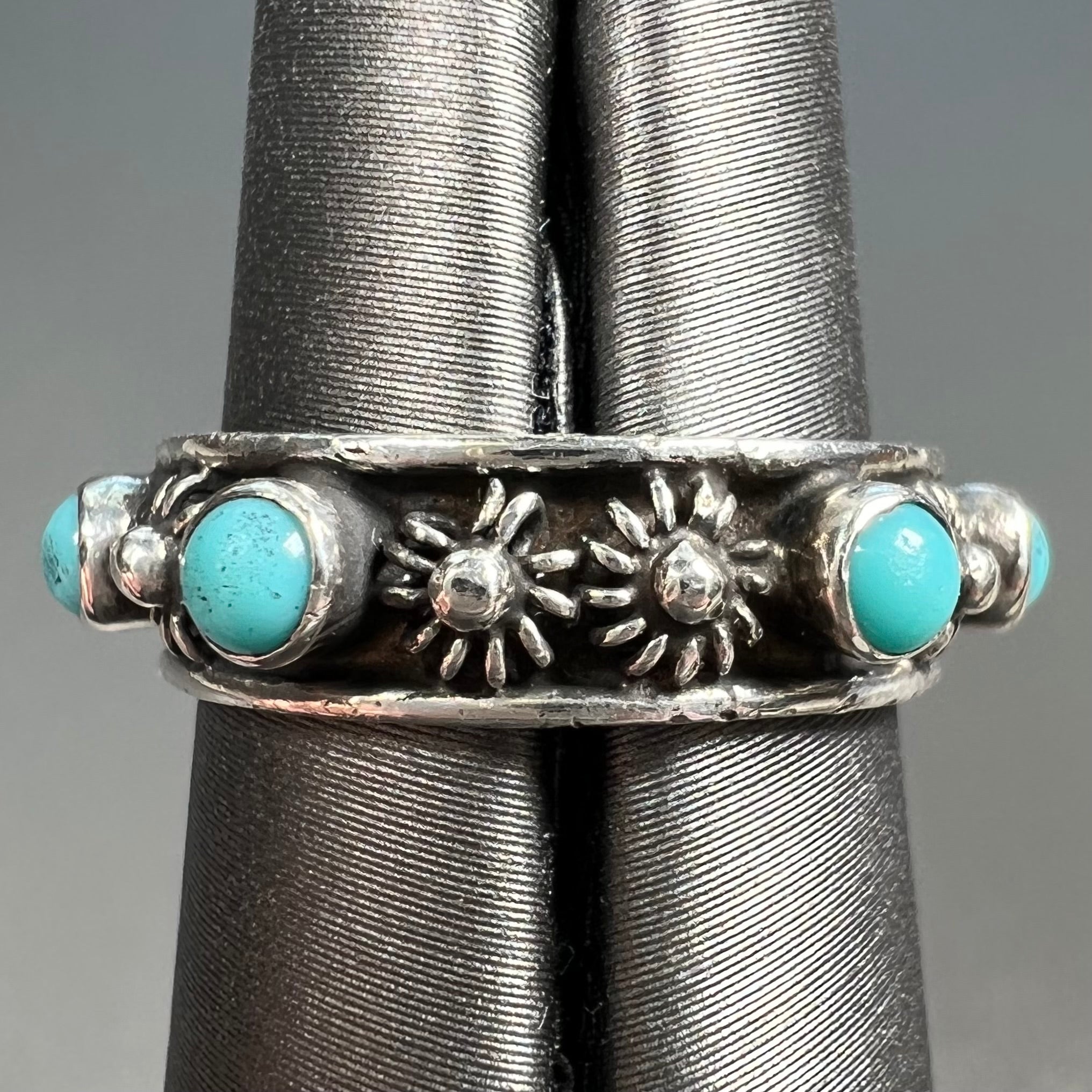 Vintage 1970 s Turquoise Mexican Eternity Band Burton s Burton s Gems and Opals