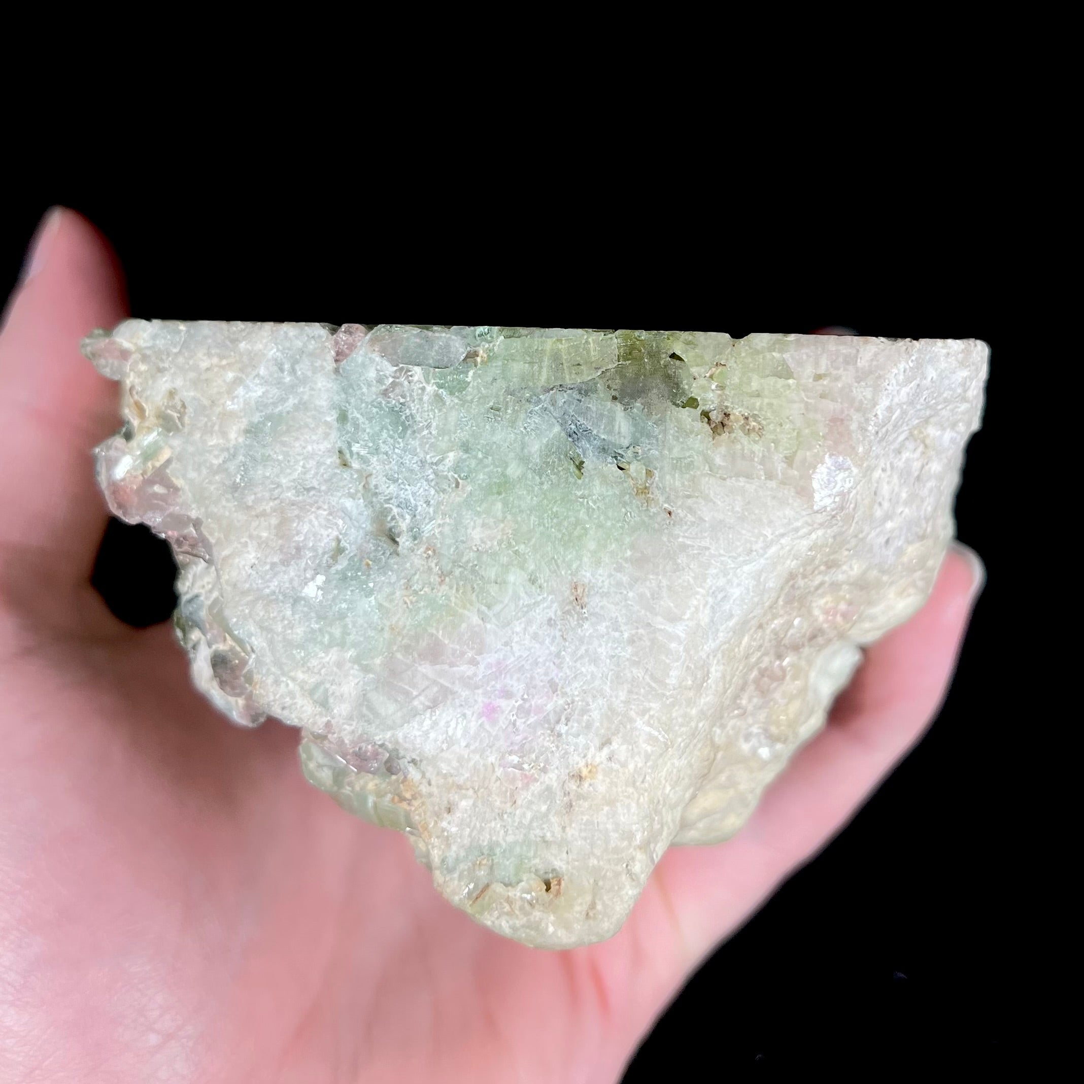 Carved Watermelon Tourmaline Crystal Rabbit, 4.75