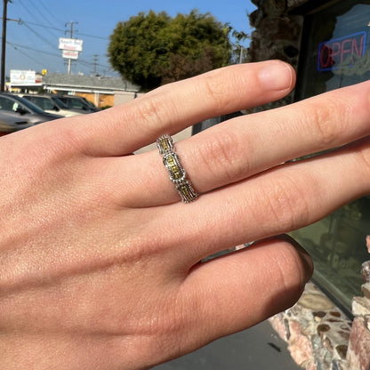 Yellow Diamond Band | Sterling Silver