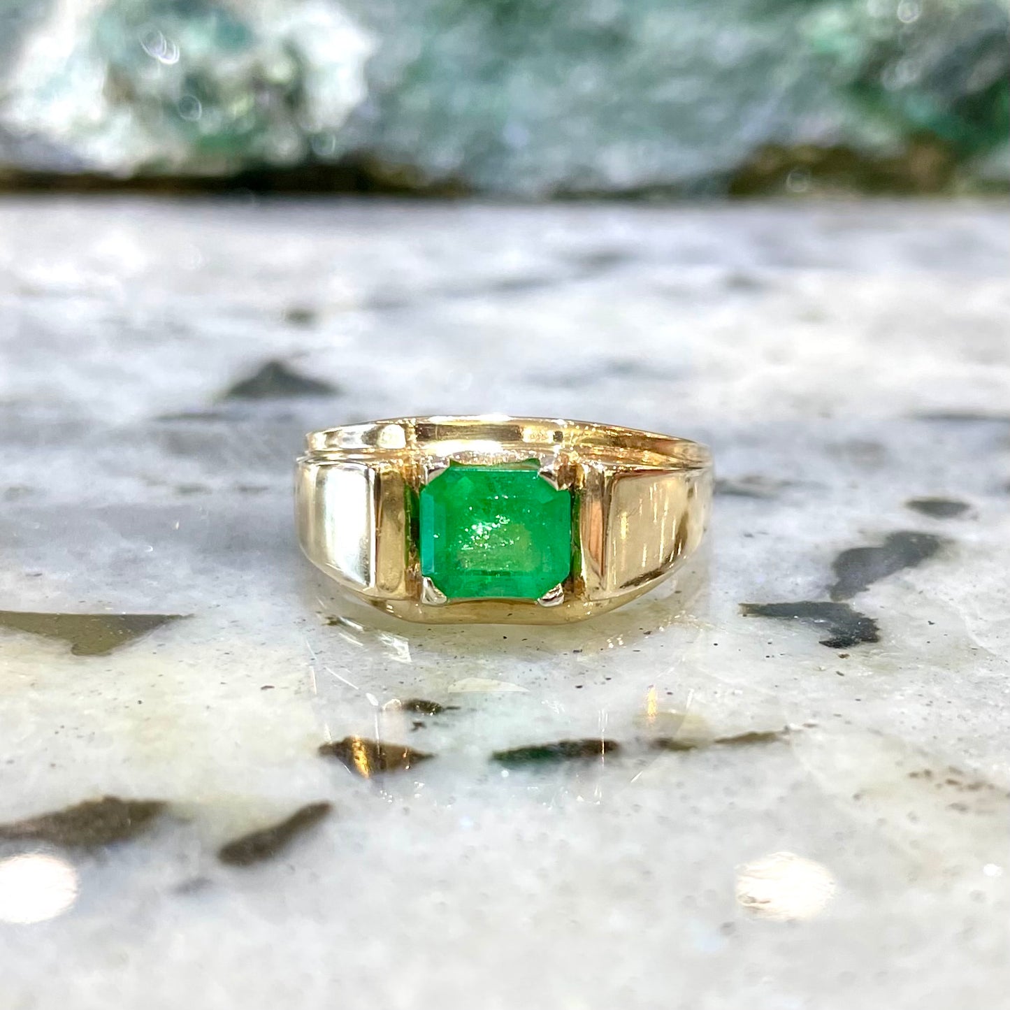 Emerald Men's Ring | 14kt